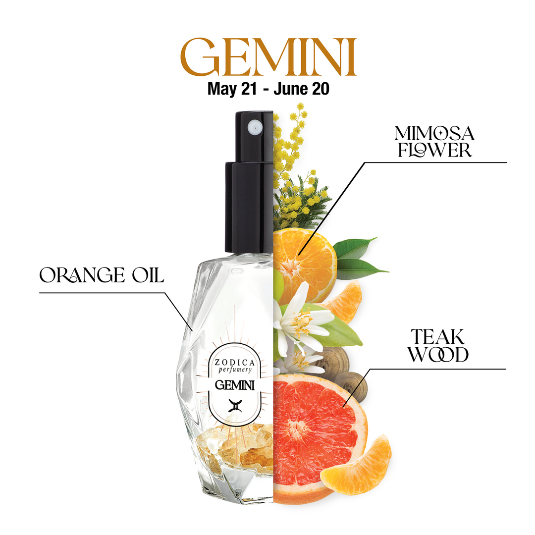 Gemini Crystal Infused Zodiac Perfume – Zodica Perfumery